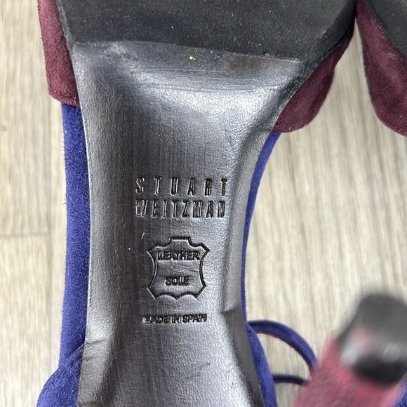 Stuart Weitzman Pumps Heels Pointed Toe Suede Ankle Strap - Picture 12 of 12